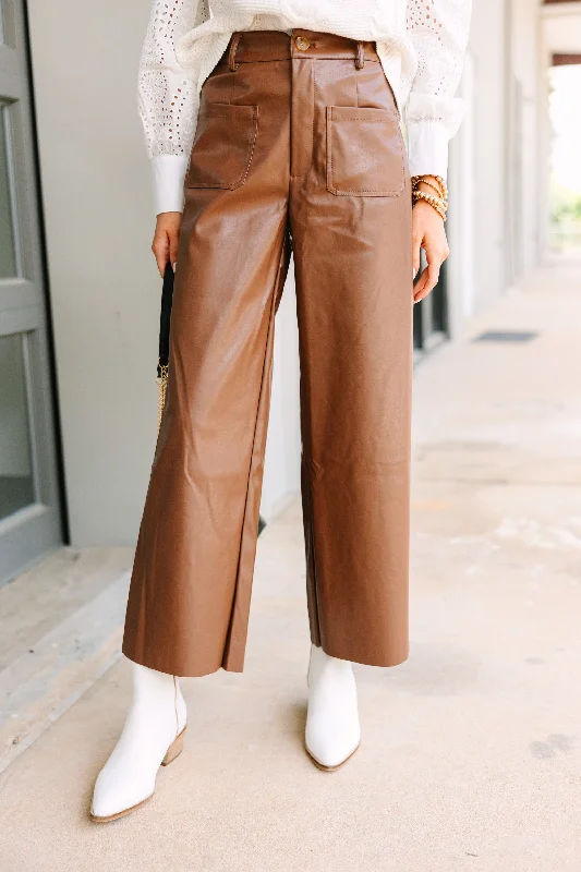 Must Haves Fate: Can't Lose Brown Faux Leather Pants