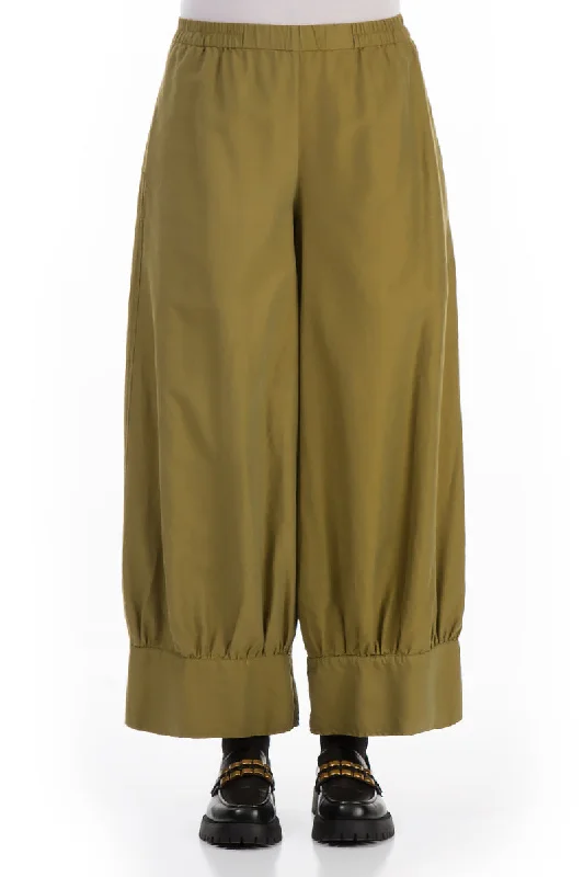 Best-Sellers Taper Olive Silk Cotton Trousers