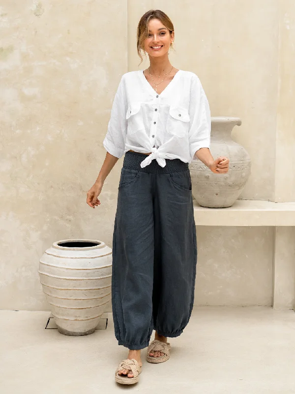 Classic Modern Offers Sadhu French Linen Pants Charcoal