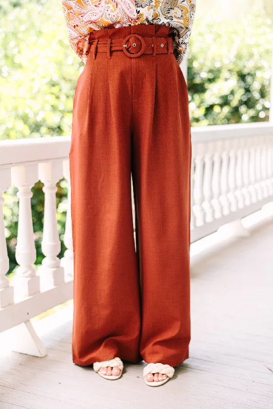 Fashionista Favorites Day At The Office Brown Wide Leg Trousers