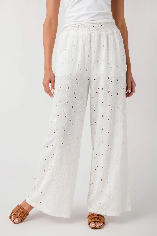 Casual Fashion for Women Ocean Drive Eyelet Wide Leg Pants