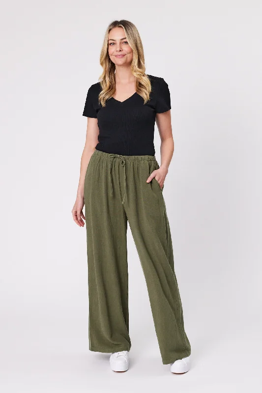 Timeless Style Promotions Shine On Essentials Woven Pant Khaki