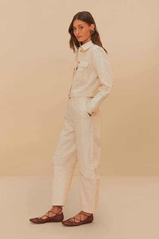 Contemporary Chic Promotions Off-White Twill Laser Carpenter Pants