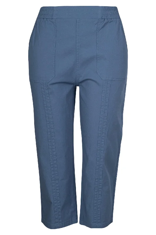 Durable Fashion Picks Pull on Mid Calf Pants | SOFT BLUE | 6816A1