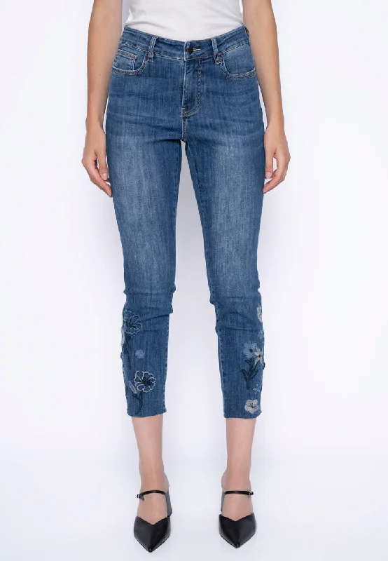 Crazy Discounts, Hurry Up Embroidered Ankle-Length Jeans