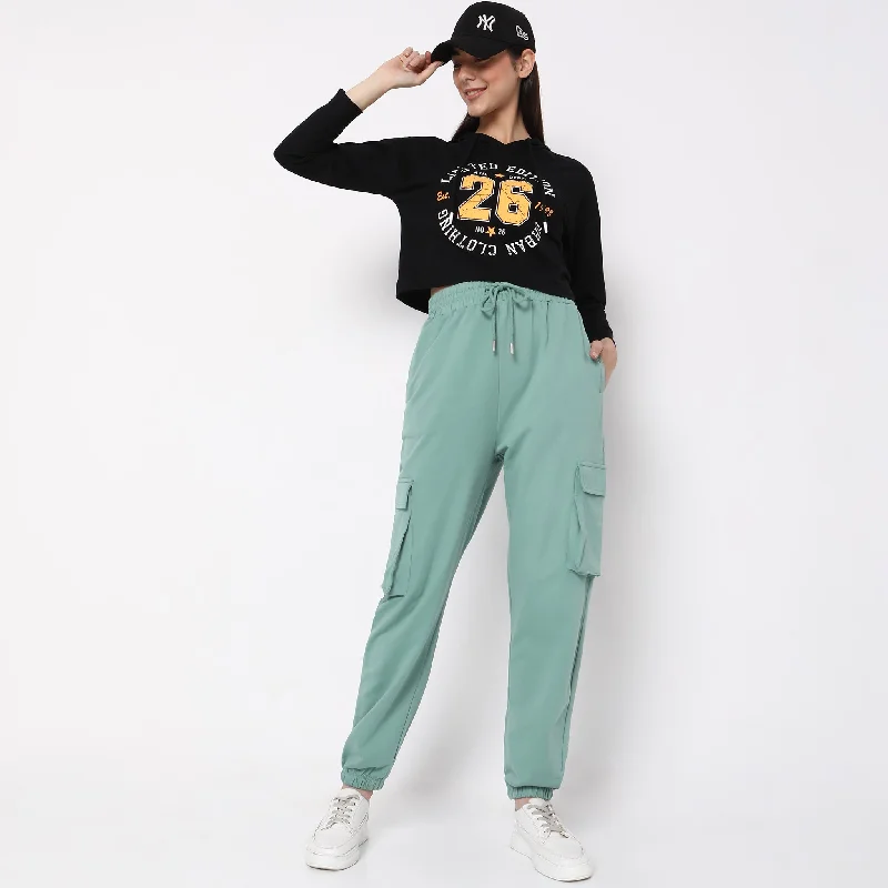 Fashion Sale Regular Fit Solid High Rise Joggers