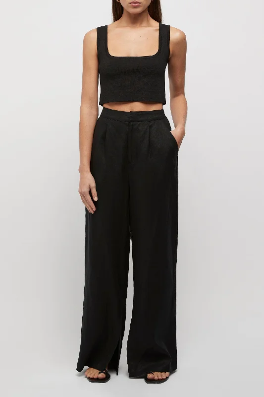 Essentials On Sale The Linen Wideleg Split Trouser