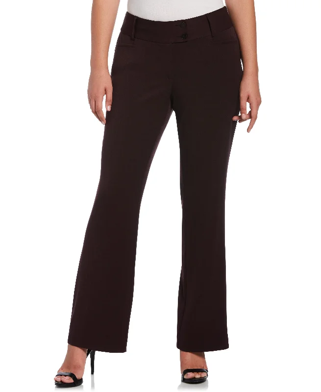 Festival Fashion Petite Gabardine Bootcut Pant - Curvy Fit