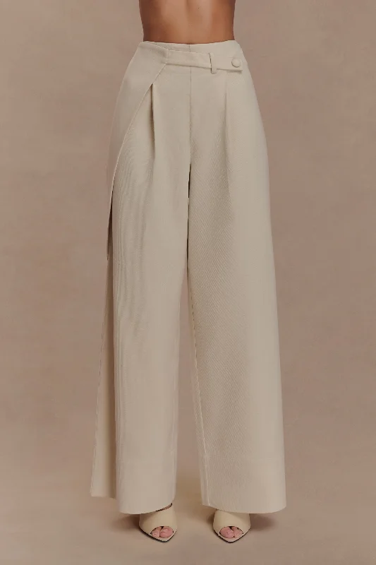 Minimalist Fashion Sale Mila Straight Leg Suiting Pant - Buttermilk