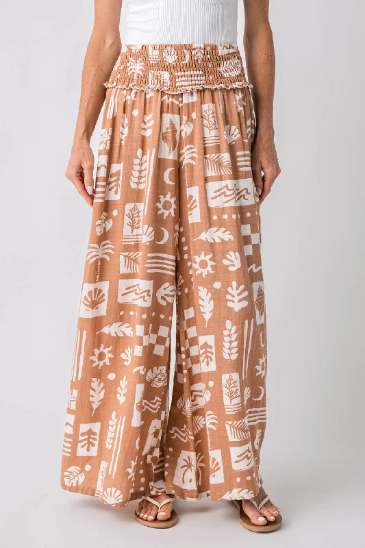Women’s High Street Fashion Ocean Drive Ocean Paradise Printed Cotton Blend Pant