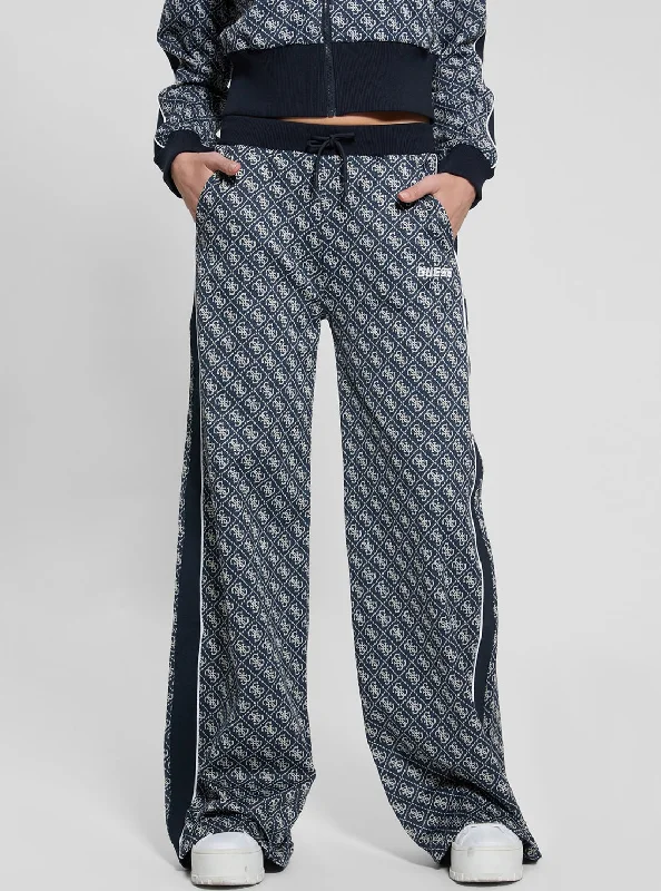 Comfort Meets Fashion Blue Logo Sarah Wide Pant