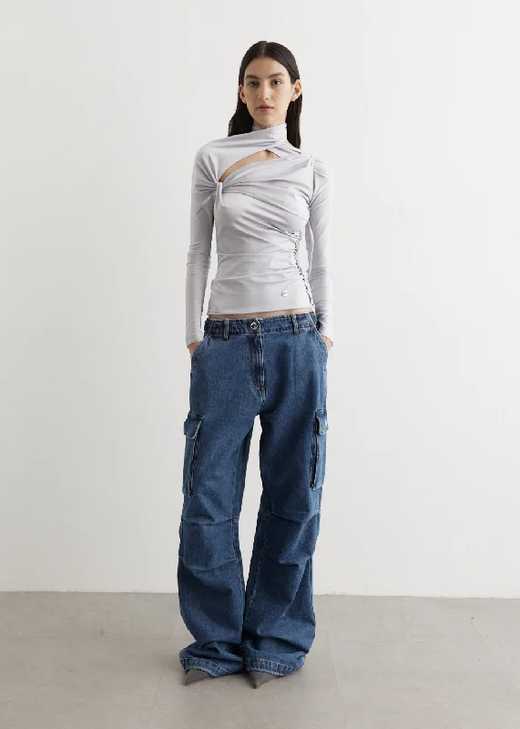 Style Upgrade Denim Wide Leg Cargo Pants