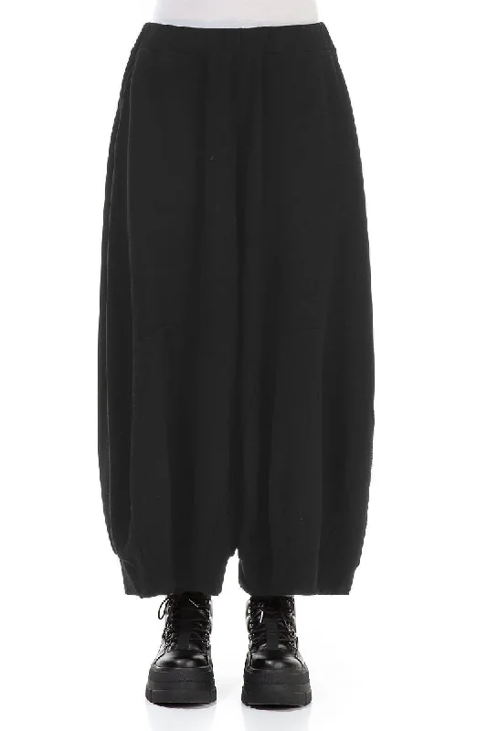 Trendy Styles Wide Black Cotton Jersey Trousers