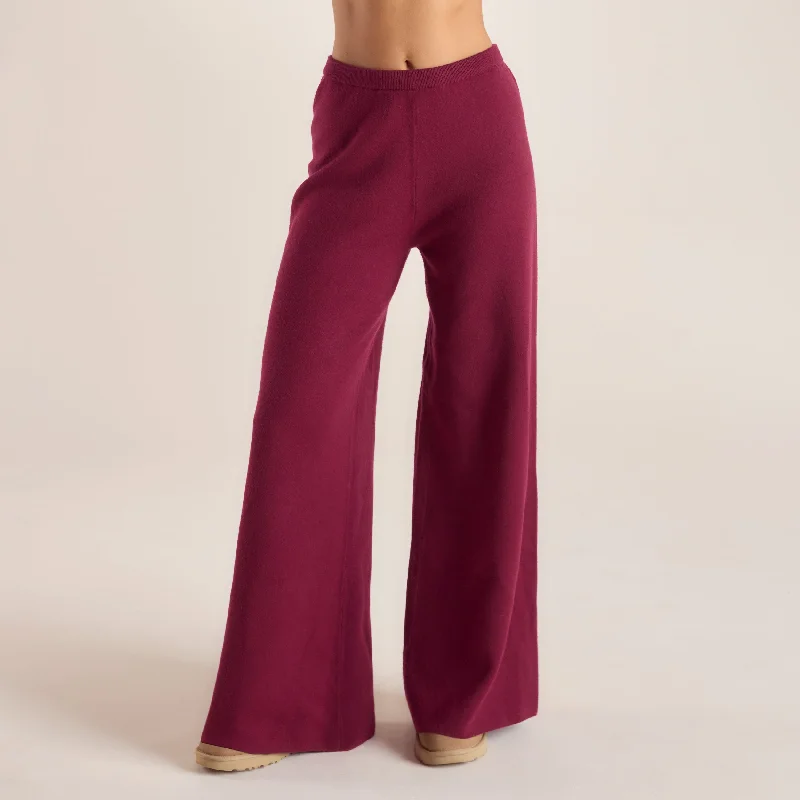 Boutique Styles Logo Knitted Trousers - Burgundy