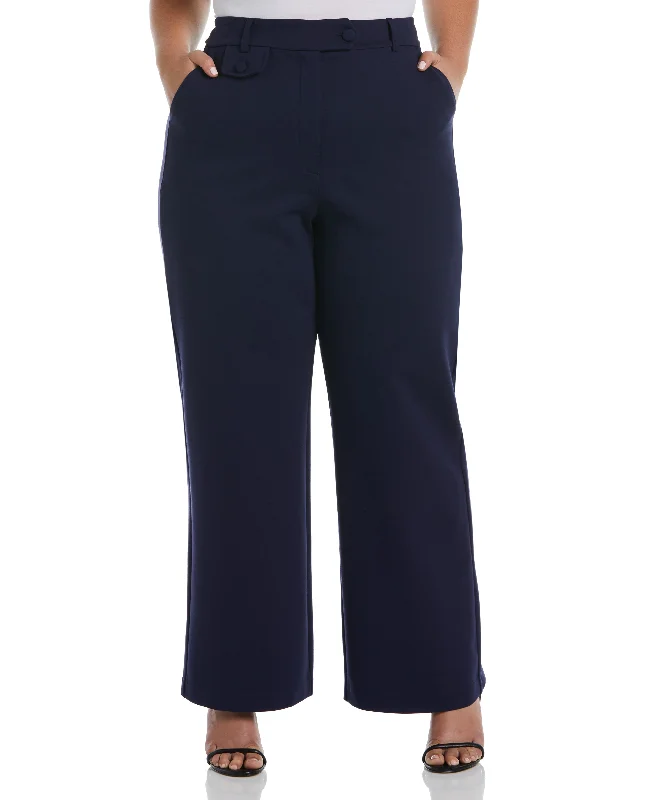 Flash Sales Plus Size Wide Leg Ponte Trouser