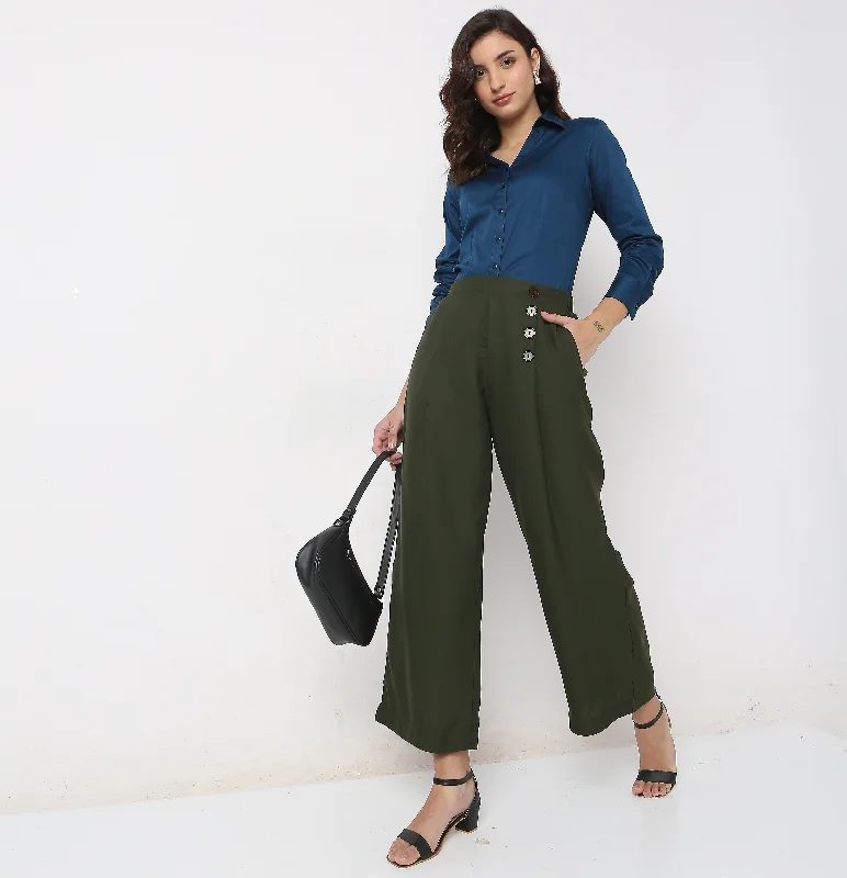 Trendy Women’s Apparel for All Seasons Solid High Rise Palazzos