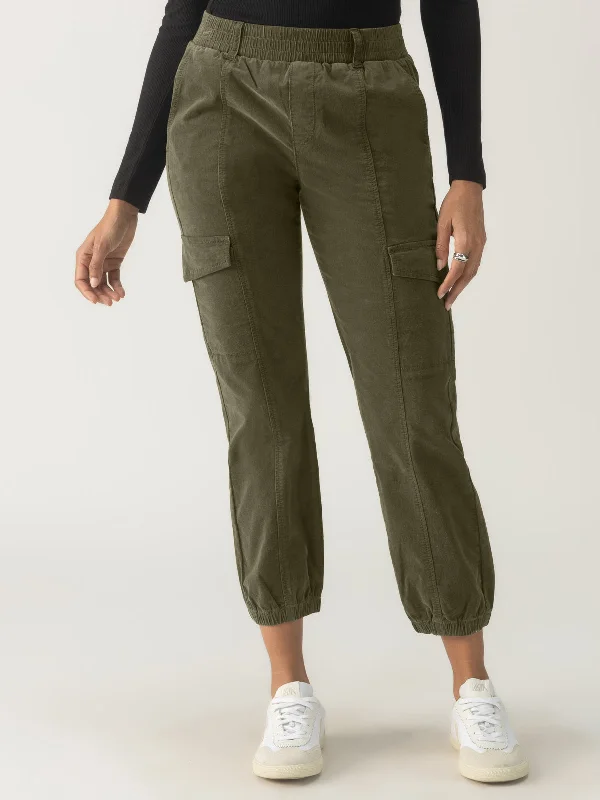 Chic Trend Collection Corduroy Relaxed Rebel Standard Rise Pant Burnt Olive