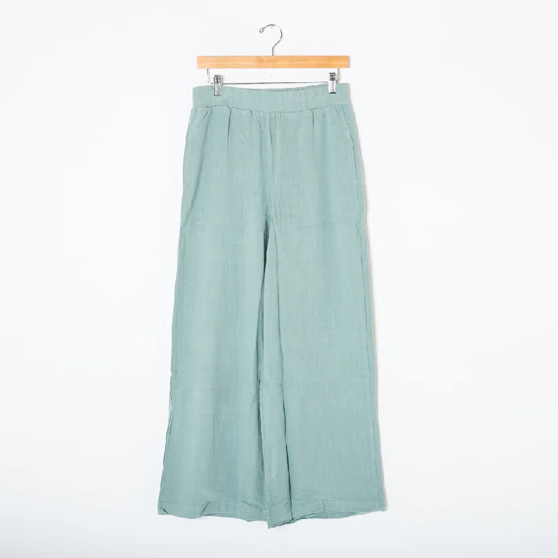 Shop The Hottest Deals Wide Leg Linen Blend Trousers