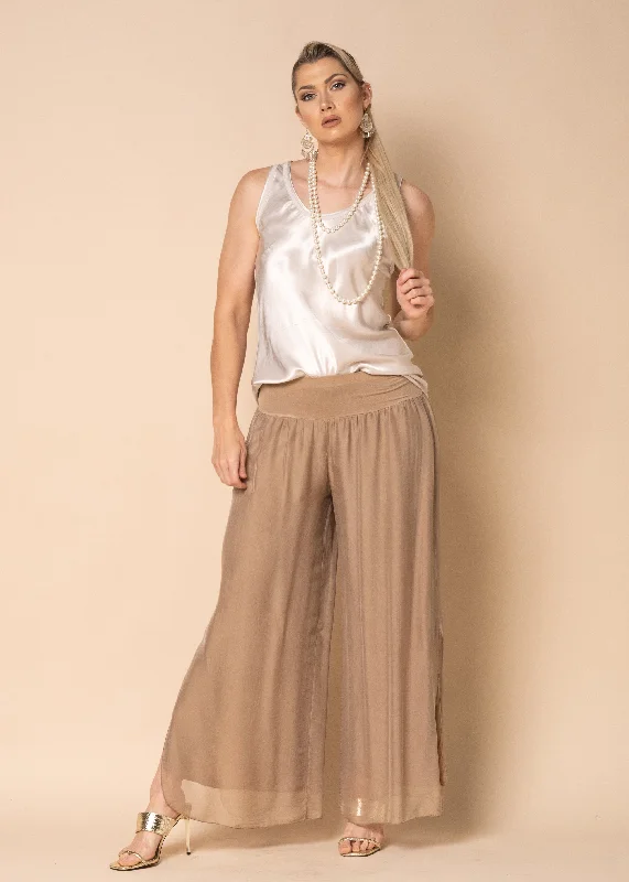 Big Savings Gia Silk Pants in Desert