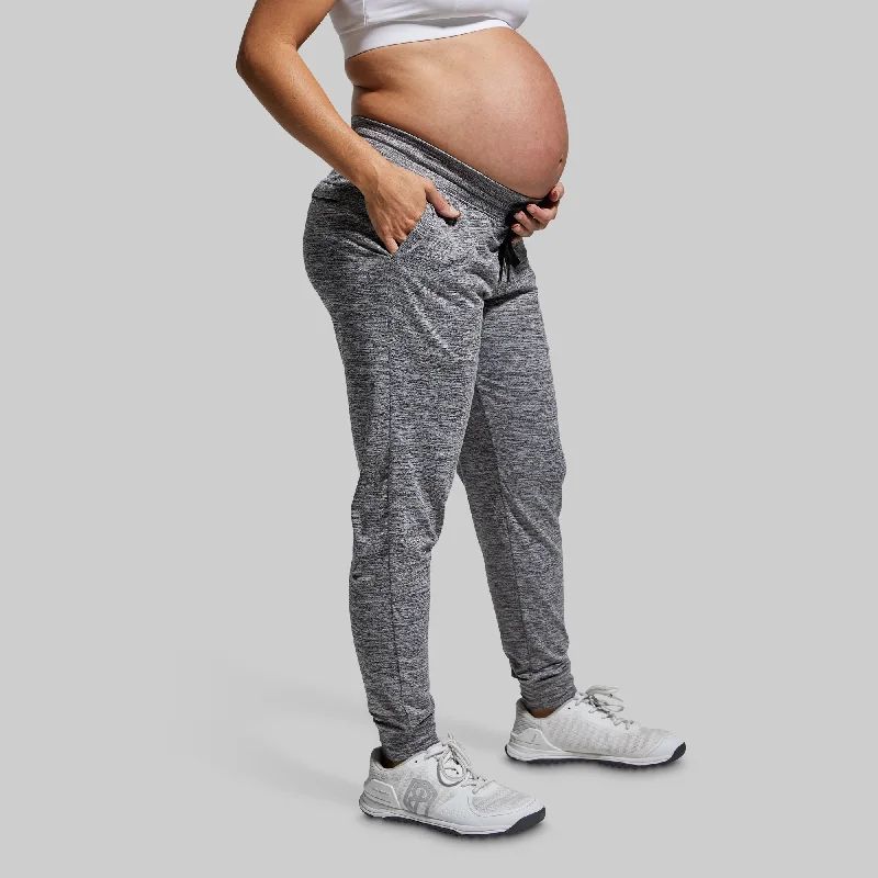Flash Discount Maternity Rest Day Athleisure Jogger (Heather Grey)