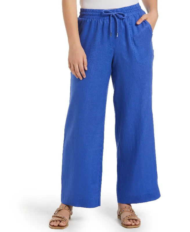 Minimalist Style Modern Fit Wide Leg Linen Pant