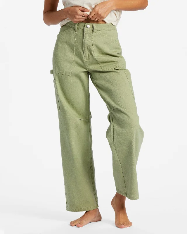 Relaxed Fashion Billabong Women's Jeans Cargo Pockets Mid Rise