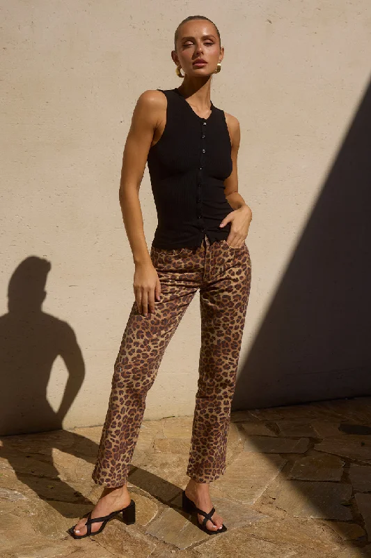 Contemporary Women’s Clothing GIGI PANT - LEOPARD