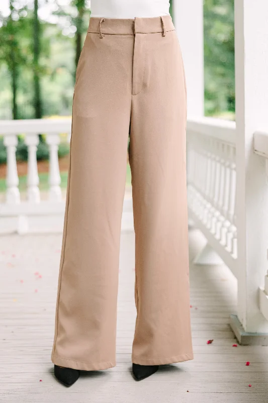 Fashion Forward Can't Hold Back Camel Brown Pants