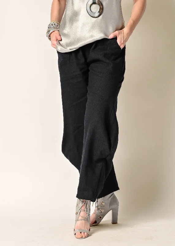 Break Fashion Norms Shyla Linen Pant in Onyx