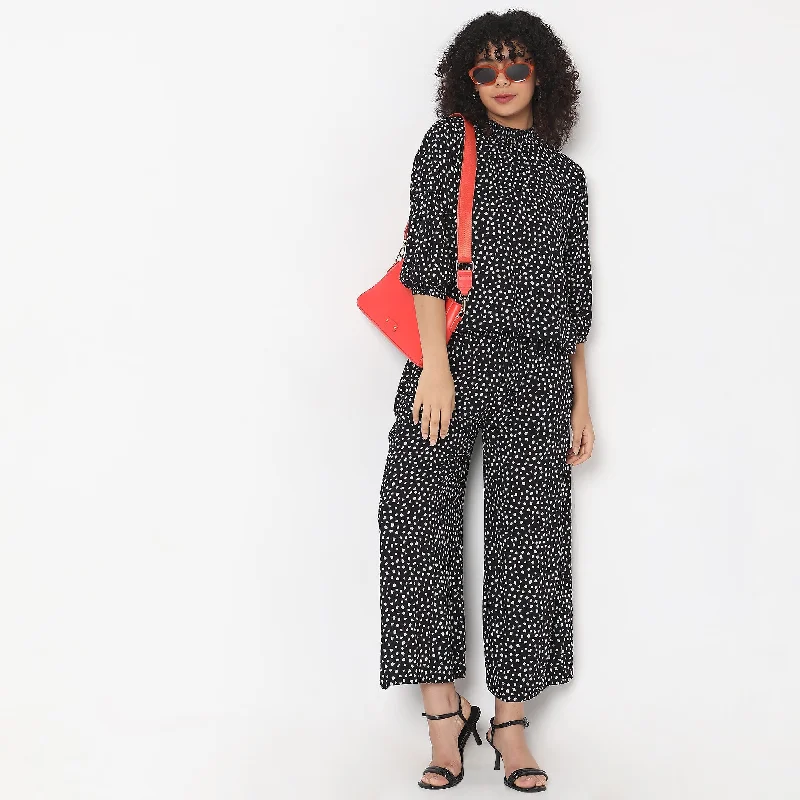 Fall Sale, Prices Drop Flare Fit Polka Dot High Rise Palazzos