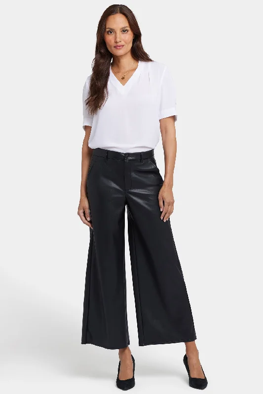 Special Offers, Don't Miss Vegan Stretch Leather Morgan Trouser Pants - Black