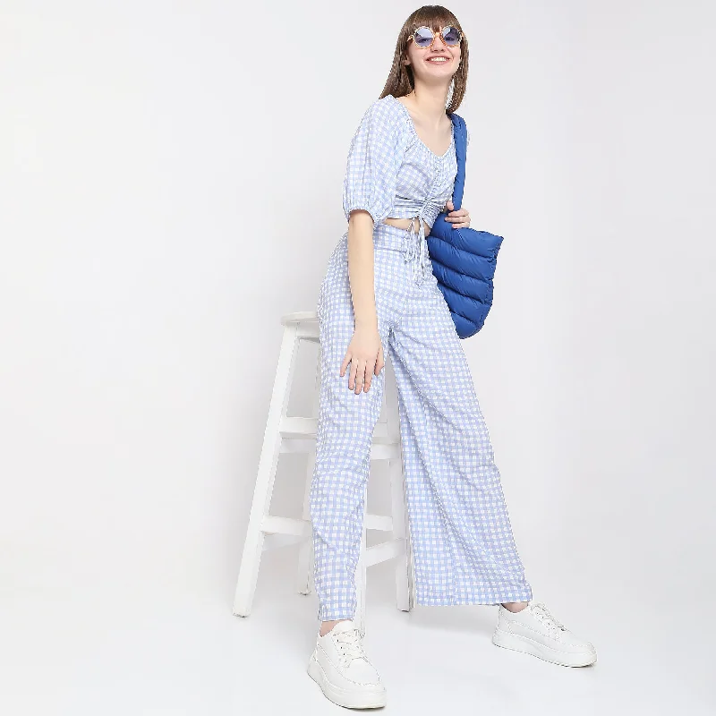 Limited Time Regular Fit Checkered Palazzos