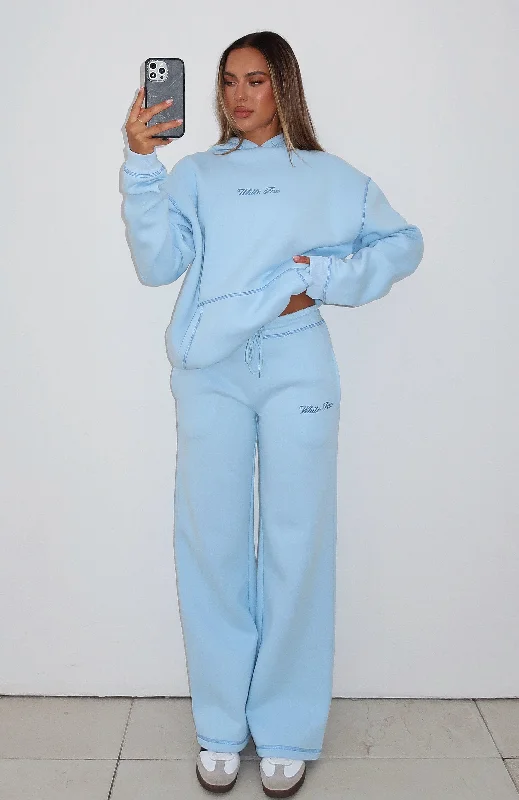 Swimwear Summer Blowout Instant Attraction Wide Leg Sweatpants Baby Blue