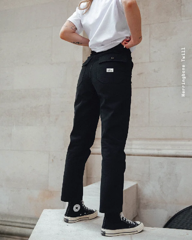 Find Your Unique Flair Herringbone Service Fatigue Pants - Black