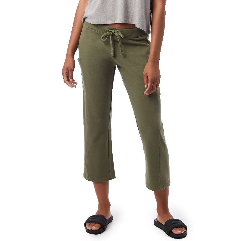 Must-Have Style Discounts Lightweight French Terry Cropped Utility Pant (Army Green)